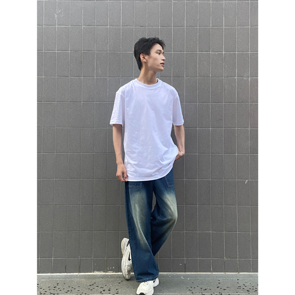 Áo thun TRƠN unisex form rộng tay lỡ Phông Nam Nữ Local Brand Midori Studio