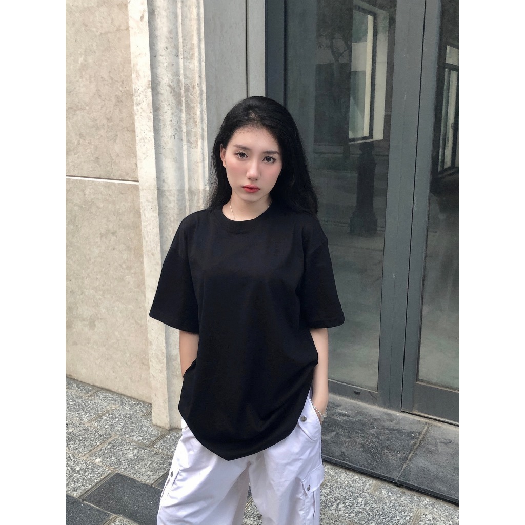 Áo thun TRƠN unisex form rộng tay lỡ Phông Nam Nữ Local Brand Midori Studio