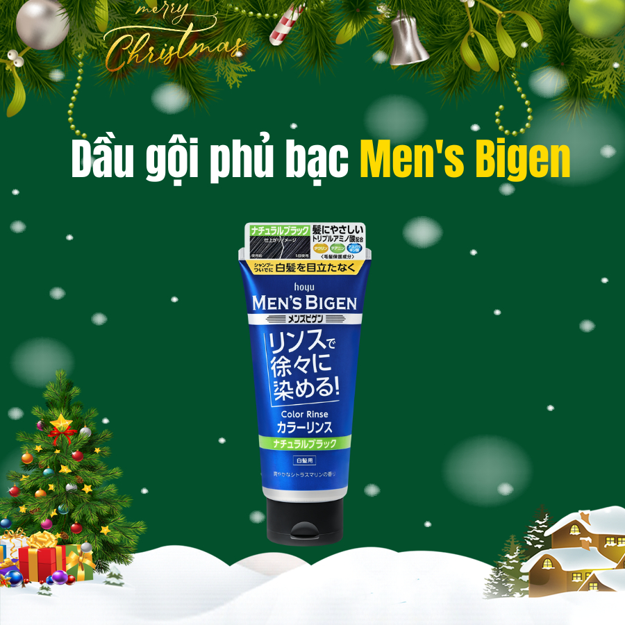 Dầu gội phủ bạc Hoyu Men’S Bigen 160g - màu đen