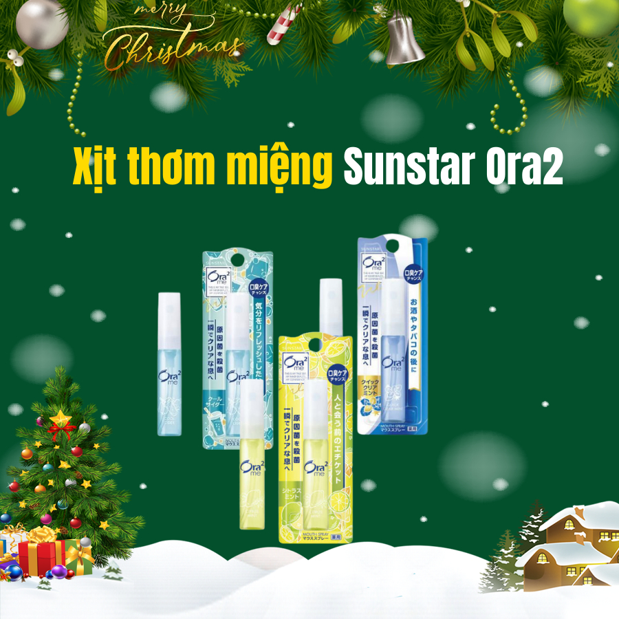 Xịt Thơm Miệng Sunstar Ora2 hương bạc hà 6ml