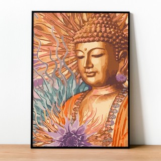 Tranh số hóa , tranh tô màu theo số  Hình Đức Phật Có Khung 40x50cm