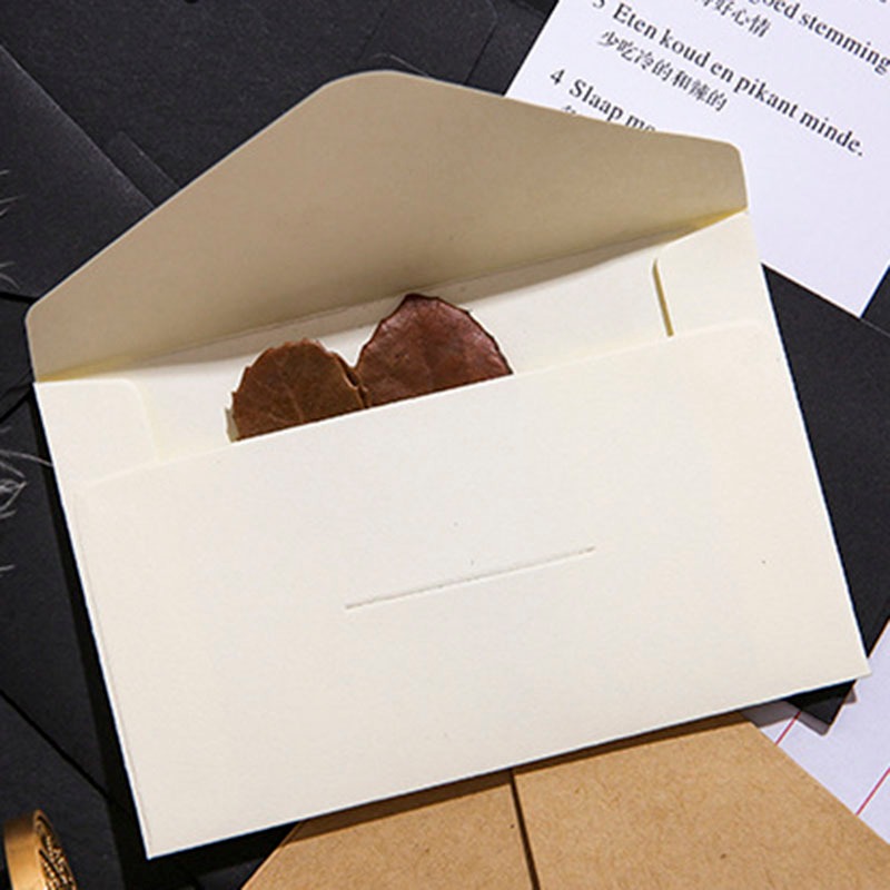 Phong bì kraft trơn 10.5 x 7cm màu trắng/ đen/ nâu TH15, bao đựng thiệp giấy basic làm bưu thiếp quà tặng