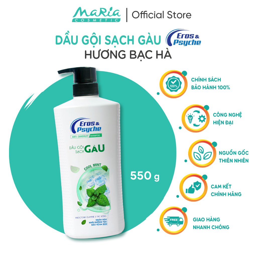 Dầu gội Eros & Psyche sạch gàu hương táo xanh cá tính 550g - Bảo Hành 100%