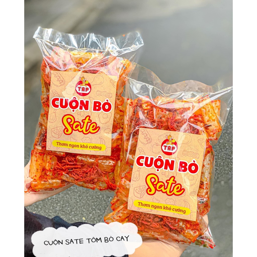 Bánh tráng cuộn sate mix vị, Cuộn tôm gà  sốt bơ, cuộn mực sốt me, cuộn bò sate gói 200gr siêu ngon - Thèm Gì cũng có
