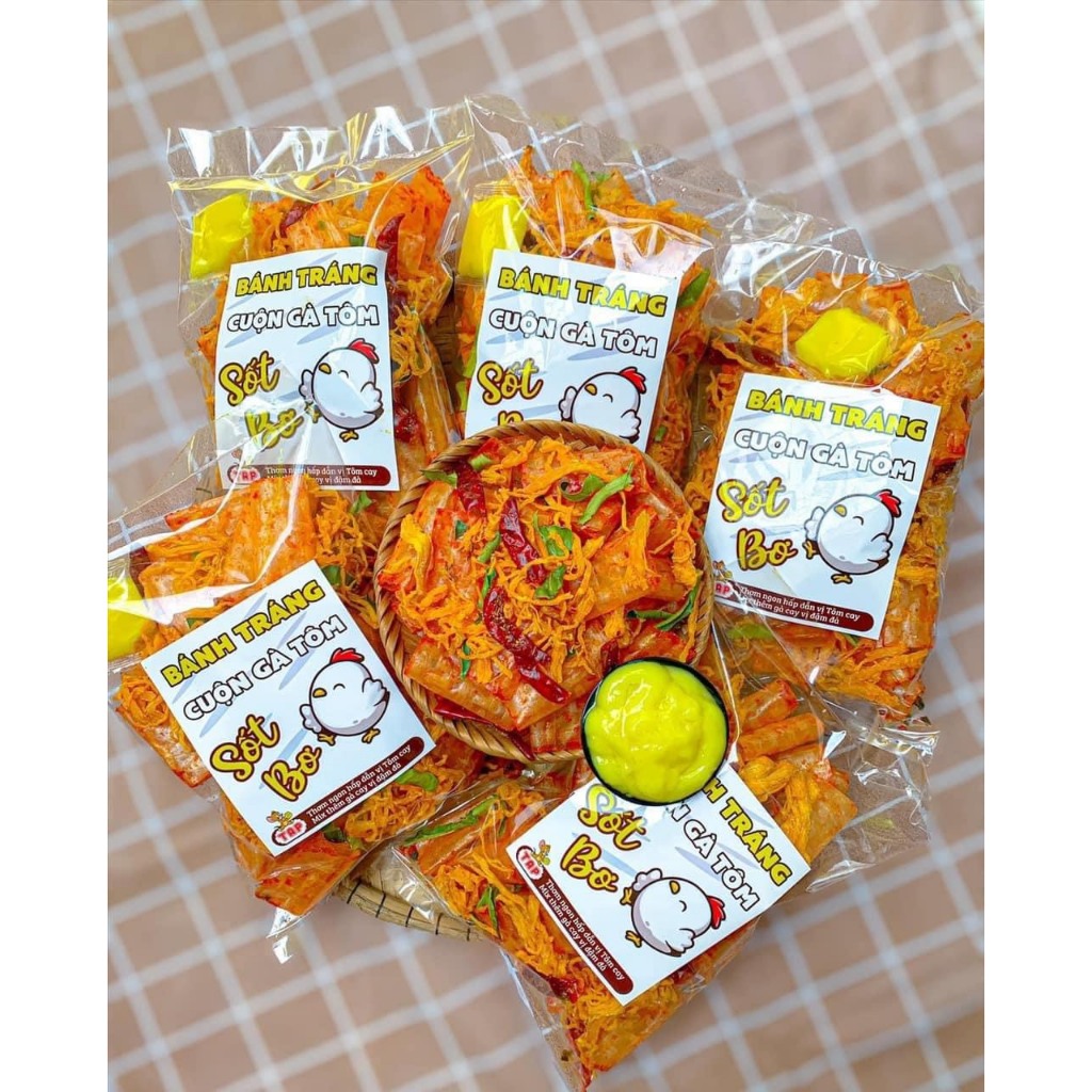 Bánh tráng cuộn sate mix vị, Cuộn tôm gà  sốt bơ, cuộn mực sốt me, cuộn bò sate gói 200gr siêu ngon - Thèm Gì cũng có