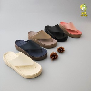 Dép xỏ ngón cross brooklyn flipflop đế cao 5 phân, dép kẹp cross nữ cao 5cm đế bánh mỳ cực tôn dáng - Nhà Cá Sấu