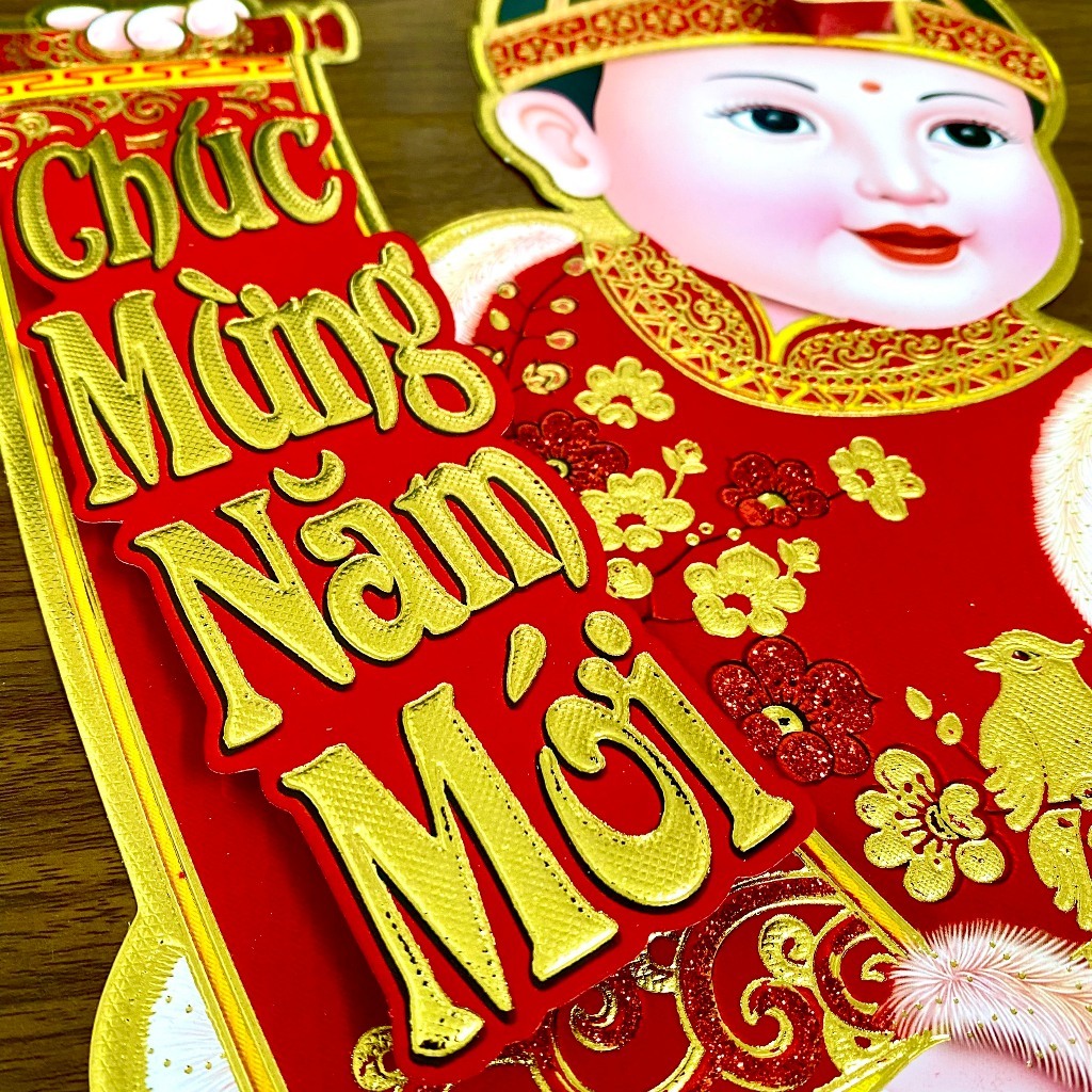 Decal mẫu Tiên đồng, Ngọc nữ dán cửa, trang trí ngày Tết 2024