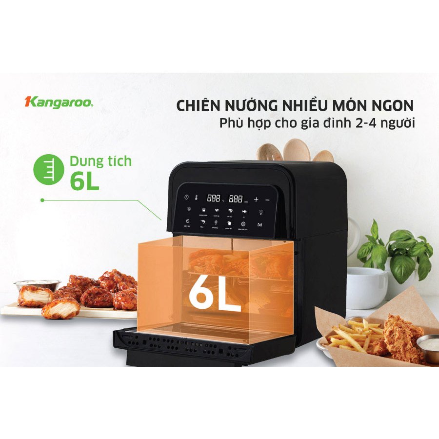 Lò chiên không dầu 6 lít Kangaroo KG6AF2A - điện tử