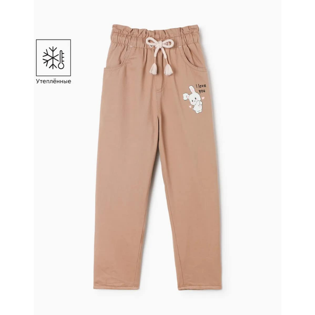 Quần kaki lót lông hình bé gái nhí