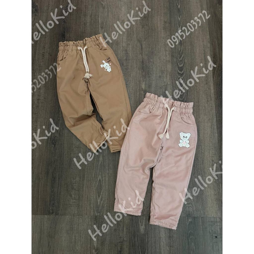 Quần kaki lót lông hình bé gái nhí
