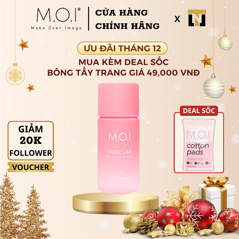 Nước tẩy trang minisize by MOI Cosmetics 40ml tiện lợi
