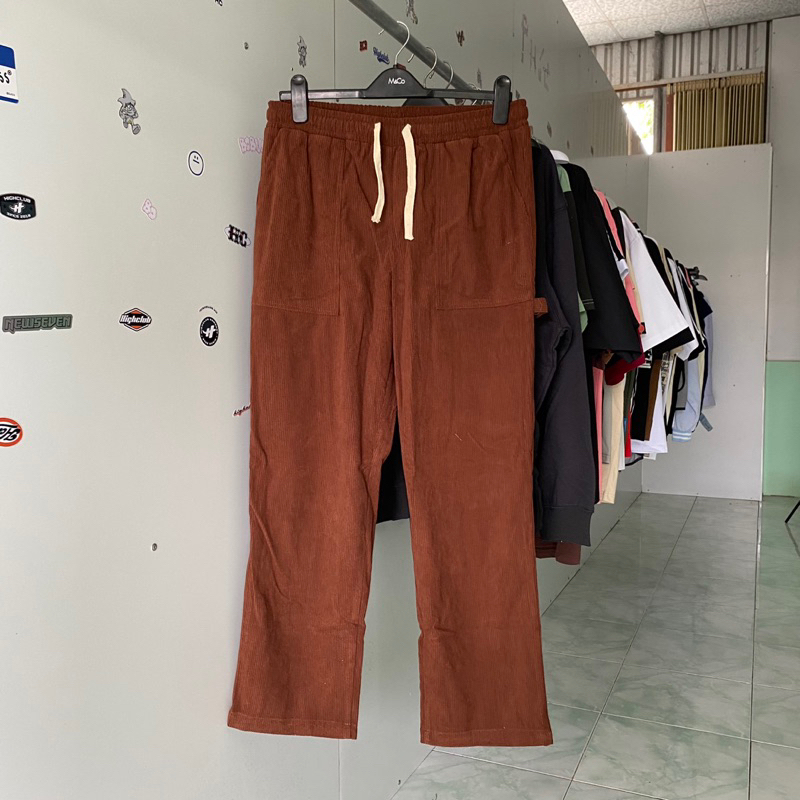 Quần Nhung Tăm Dày Dặn Nâu Size L