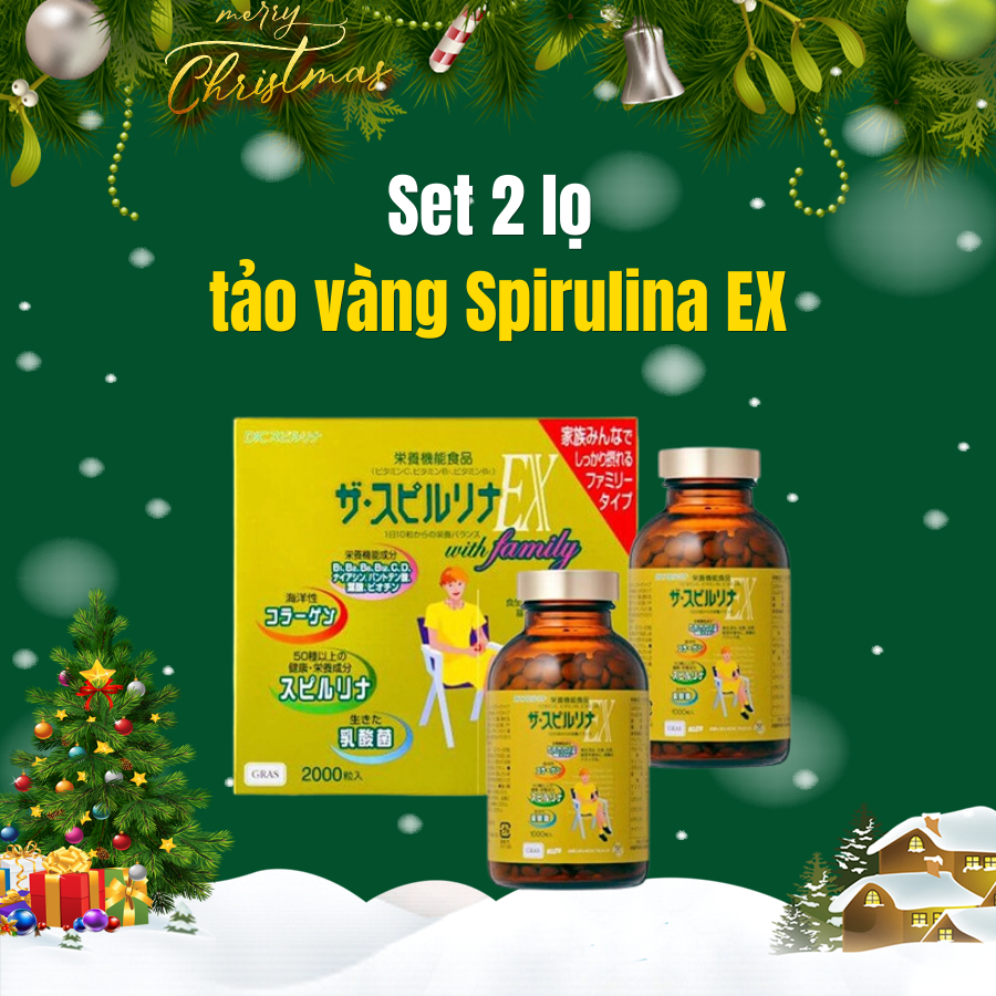 Tảo vàng cao cấp Spirulina EX Nhậ Bản ( Set 2 hộp 1000 viên/1 hộp)