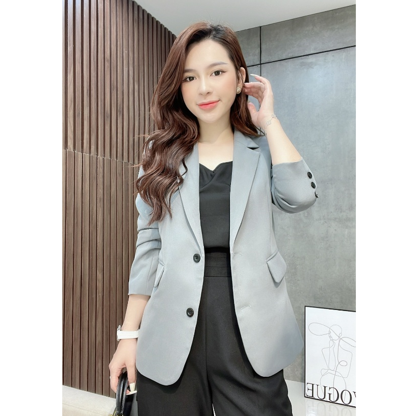 Áo Vest Nữ Màu Xanh Ghi Sang Trọng Thanh Lịch Thời Trang Thiết Kế Liin Clothing - VED040SGR-F23