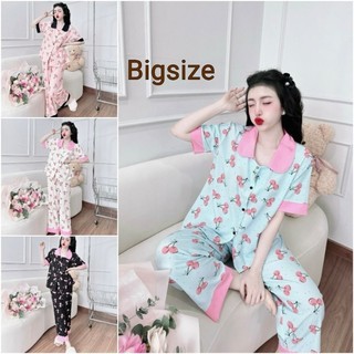 Đồ bộ nữ bigsize quần dài tay ngắn, bộ ngủ lụa nhật mặc nhà cho nàng múp 50-100kg