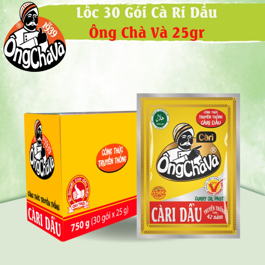Lốc 30 Gói Cà Ri Dầu Ông Chà Và 25g (Curry Oil Paste)