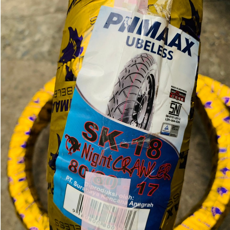 (SK18 80/80-17 TL) Vỏ xe Primaax SK18 80/80-17 TL cho các dòng xe số, côn tay- Made in Indonesia - V