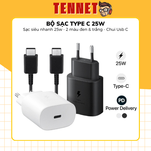 Combo Bộ Củ Cáp Sạc Nhanh Samsung 25W Type C Cho Note 10/Note 20/A70/S10/S20/S21/S22/S23/A20/A30/A50/A51/A52/A03s/A22