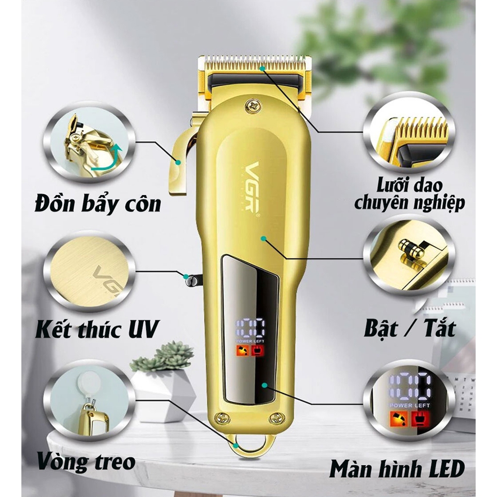 Tông đơ cắt tóc VGR 278- Tăng đơ cắt tóc, Tông đơ cắt tóc gia đình và cho bé pin sạc tiện lợi và an toàn - BH 5 NĂM