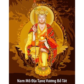 (HCM 40*50 ) Tranh Tô Màu theo số hóa Phật Địa Tạng KT 40*50cm đã có khung