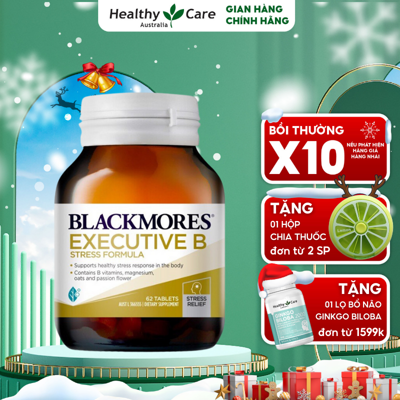 Viên uống giảm stress, căng thẳng Executive B Stress Formula Blackmores Úc 125 viên