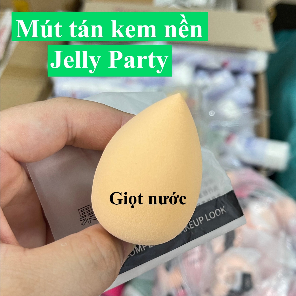 Bông mút tán nền Jelly Party hình Giọt Nước - Trứng Vát - Hồ Lô siêu mịn