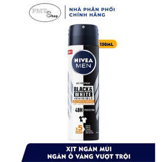 Xịt Khử Mùi Nivea Men 150ml Black & White Invisible Ultimate Impact / Silver Protect phân tử bạc