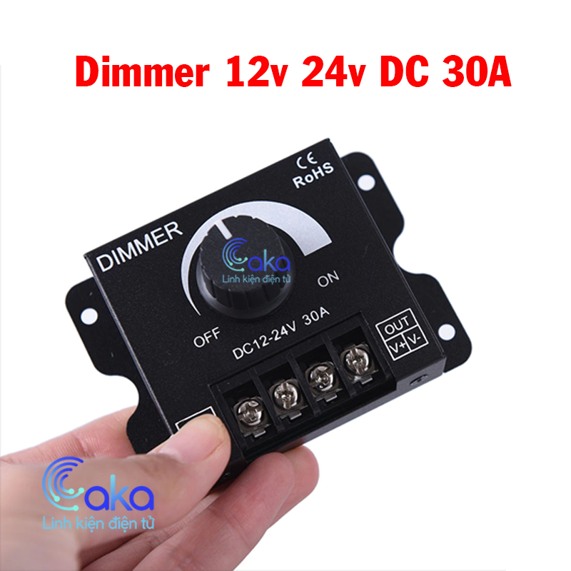 Dimmer LED 12V-24V DC 30A tăng giảm và điều chỉnh độ sáng đèn LED, dùng cho đèn led dây, led module, led thanh