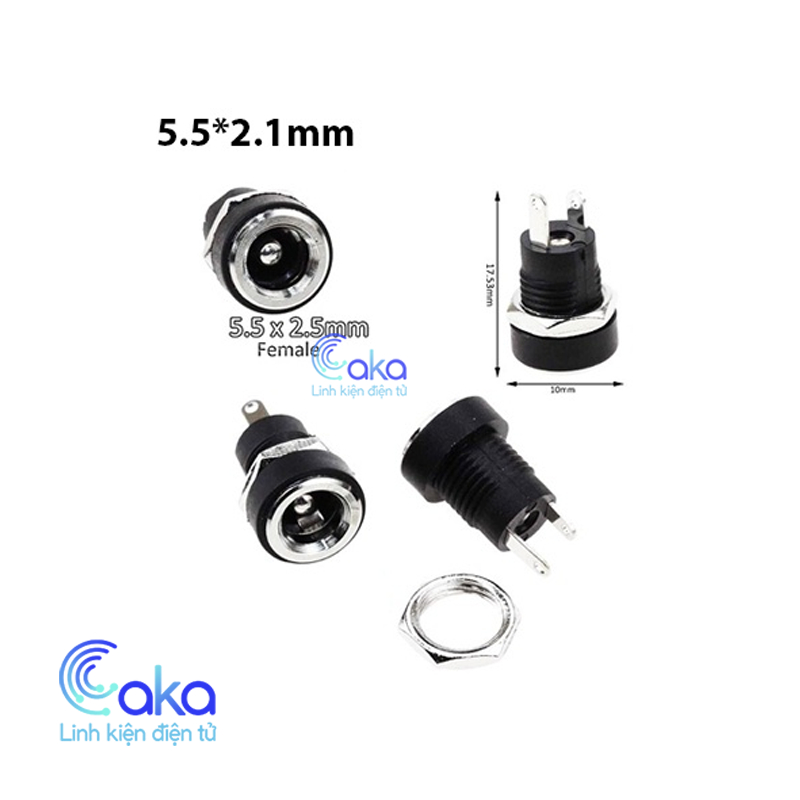 Jack DC Cái - Jack sạc DC 022B chuẩn 5.5mm x 2.1mm