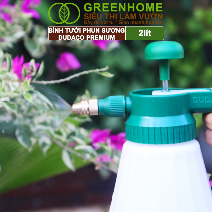 Bình Tưới Cây Greenhome, Dudaco Premium, 2 Lít, Nhựa Cao Cấp, Bình Tưới Cây Phun Sương Màu Sắc Hiện Đại, Thẩm Mỹ Cao