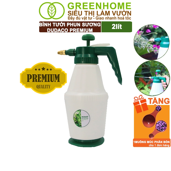 Bình Tưới Cây Greenhome, Dudaco Premium, 2 Lít, Nhựa Cao Cấp, Bình Tưới Cây Phun Sương Màu Sắc Hiện Đại, Thẩm Mỹ Cao