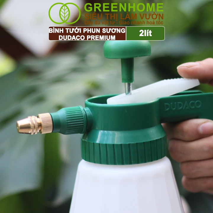 Bình Tưới Cây Greenhome, Dudaco Premium, 2 Lít, Nhựa Cao Cấp, Bình Tưới Cây Phun Sương Màu Sắc Hiện Đại, Thẩm Mỹ Cao