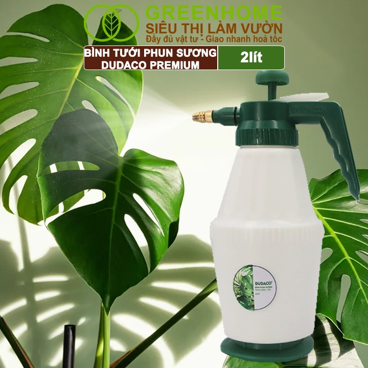 Bình Tưới Cây Greenhome, Dudaco Premium, 2 Lít, Nhựa Cao Cấp, Bình Tưới Cây Phun Sương Màu Sắc Hiện Đại, Thẩm Mỹ Cao