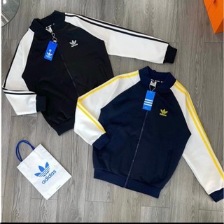 Áo khoác thể thao adidas sọc vàng chất nỉ 2 lớp dày dặn - áo khoác nỉ adidas bản xịn hottrend 2023