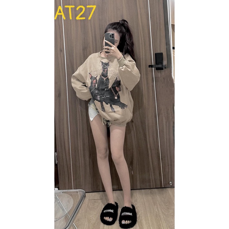 Áo nỉ cổ tròn các mẫu  unisex nam nữ dày dặn THA588