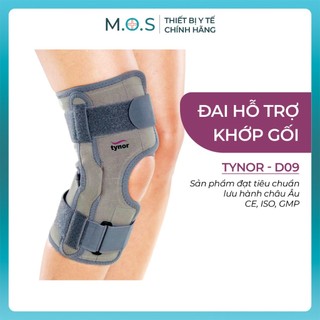 Đai hỗ trợ khớp gối Tynor D09, Nẹp trợ lực khớp gối cao cấp có bản lề kép, có lỗ hở xương bánh chè, hàng chính hãng