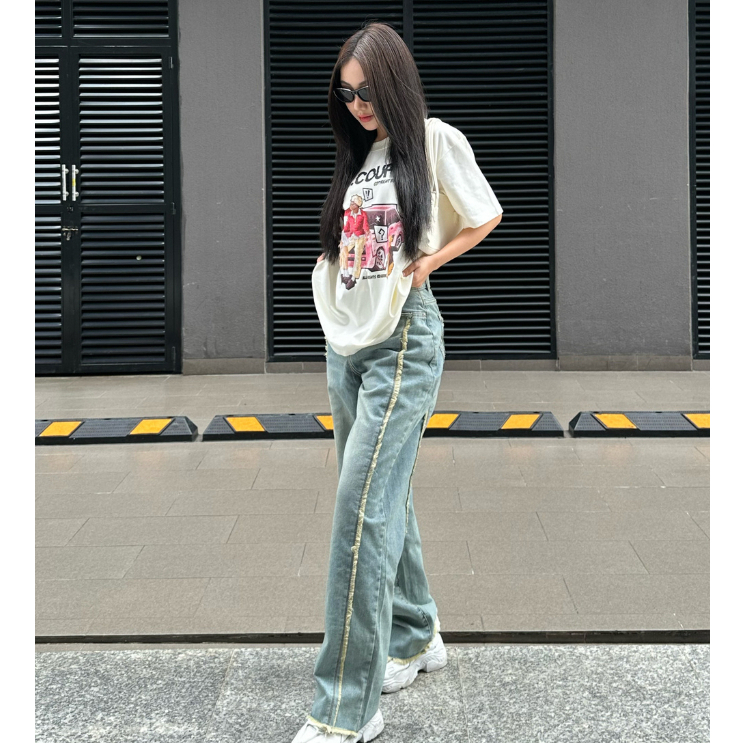 Quần jean nữ ống rộng suông túi kiểu TiQi Jeans B2-316