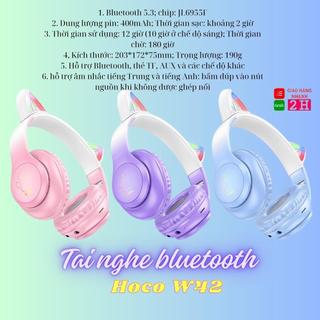 Tai nghe bluetooth nhập khẩu,tai nghe chụp tai hoco w42,pin 25h sử dụng,chờ 120h