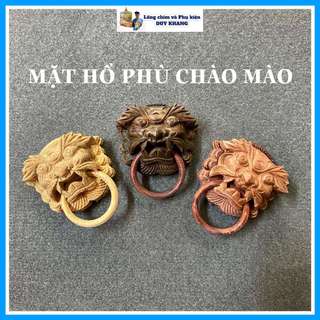 Mặt hổ gắn lồng chào mào có vòng khuyên, chất tre và gỗ siêu đẹp - phụ kiện lồng chim Duy Khang