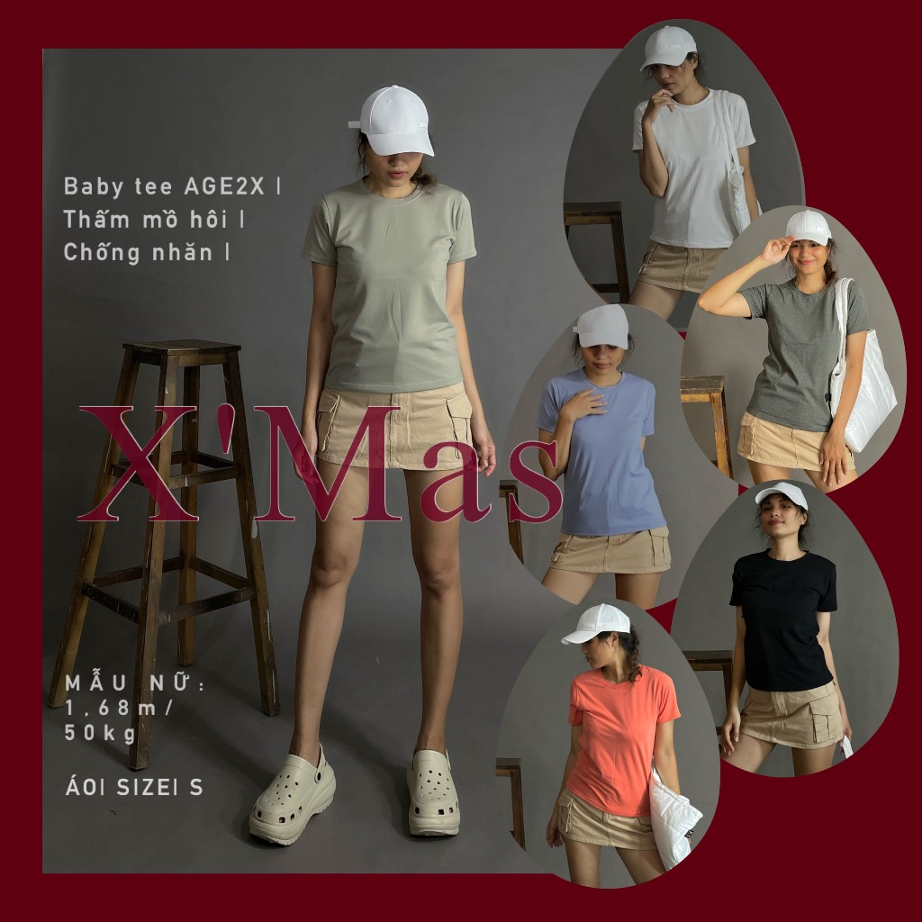 8 Màu Áo thun trơn AGE2X Chính hãng hot hit