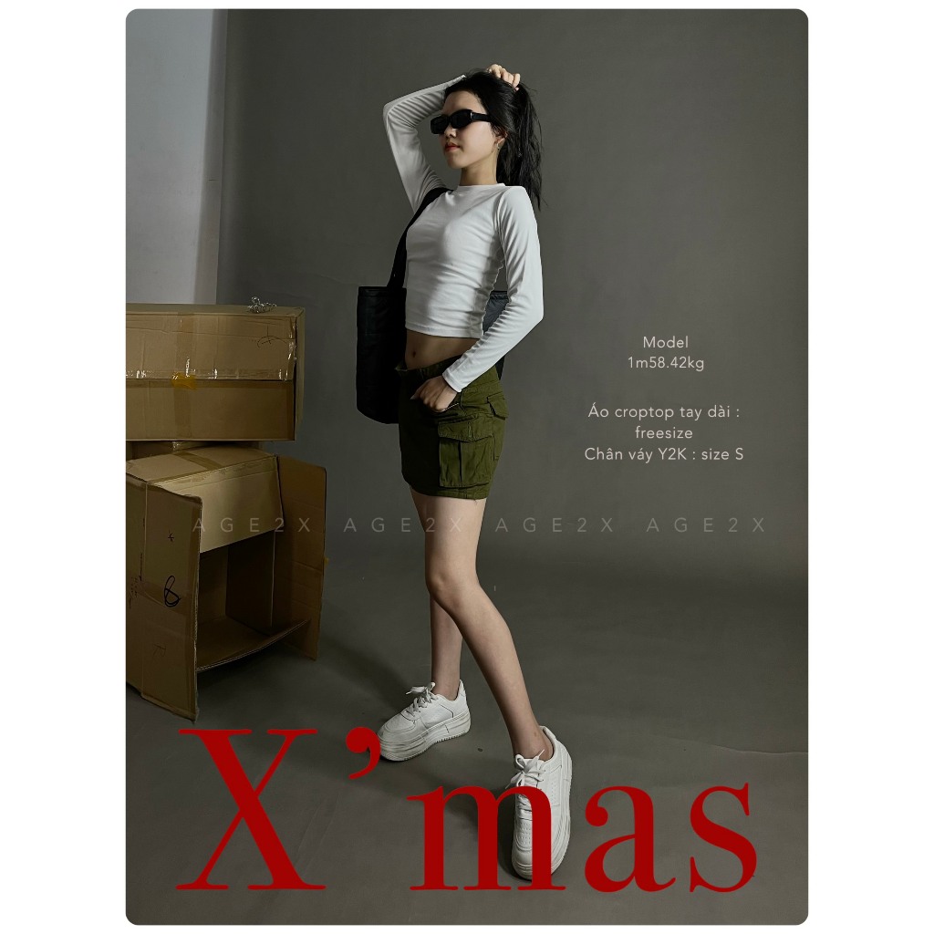 Áo Croptop Tay Dài Ôm Body tạo nét sexy thanh lịch cho girl sành điệu