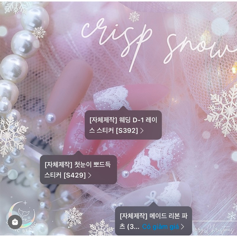 Blanc Blanc - Sticker nails Noel, giáng sinh