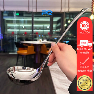Muỗng muôi vá thìa múc canh súp inox 304 cán dài 29cm
