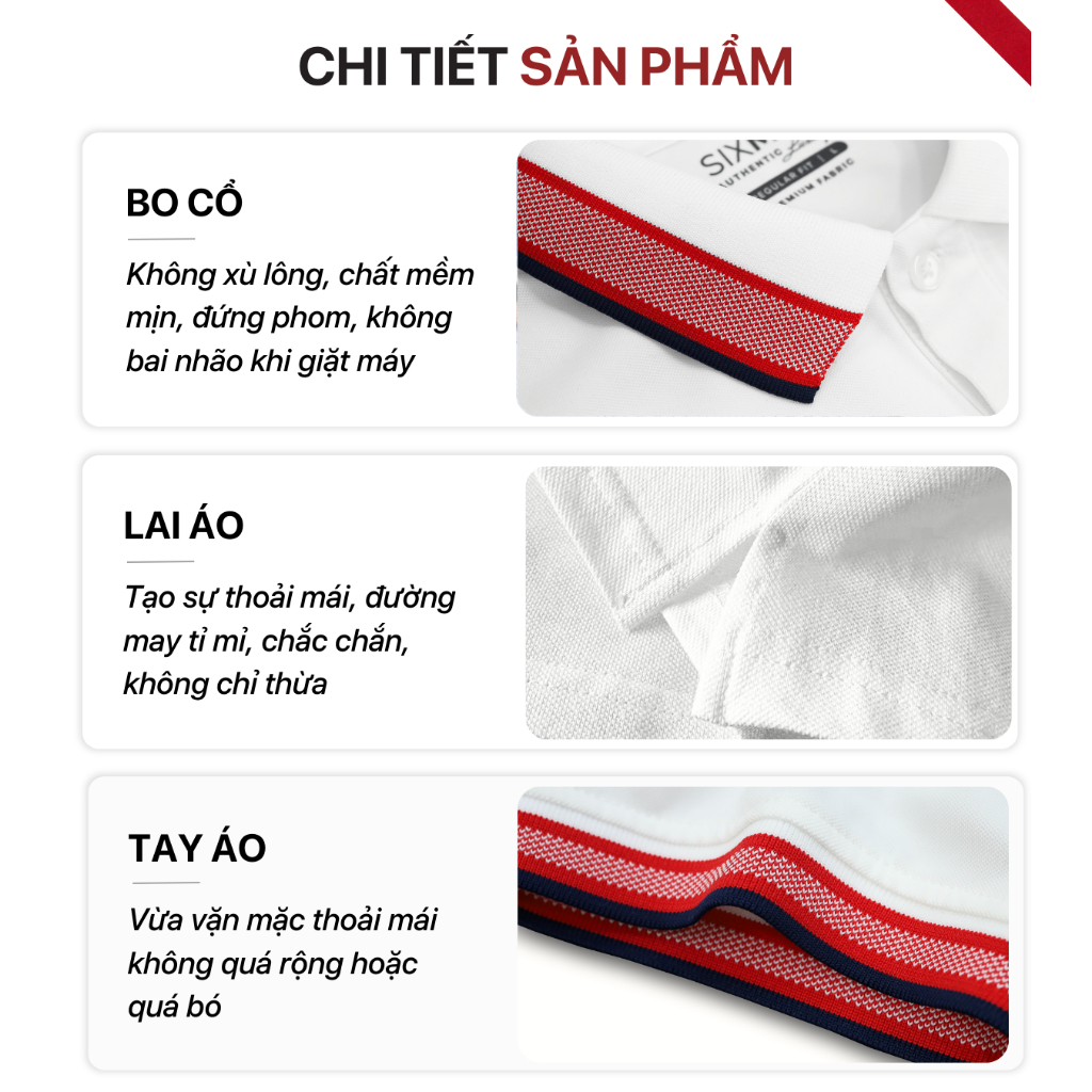 Áo thun Polo nam cao cấp có cổ bẻ SIXMEN  - CARO HORSE - vải cá sấu cotton thoáng mát, thanh lịch