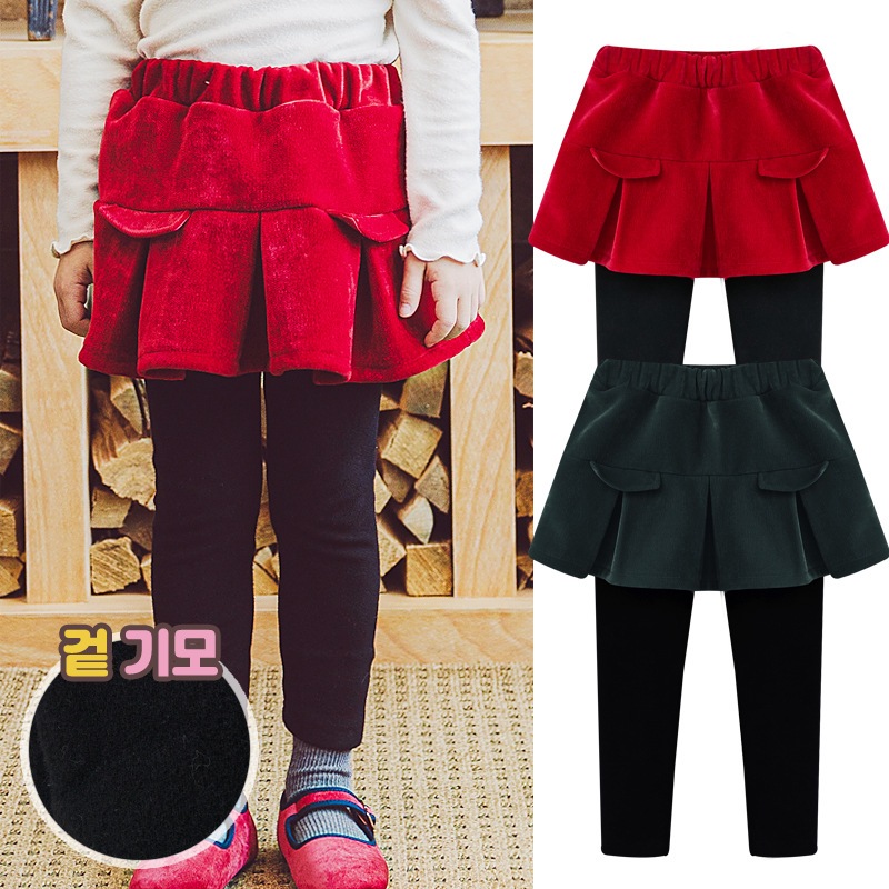 Chân váy nhung kèm legging lót nỉ Bebezoo siêu ấm BEC4SK101