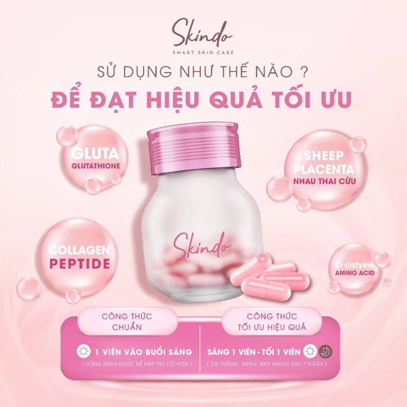 Viên uống giảm nám trắng da - Skindo Smart Skin Care hộp 30 viên