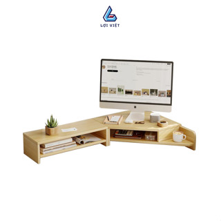 Kệ để màn hình máy tính có ngăn để đồ tiện lợi bằng gỗ MDF phủ melamin cao cấp thương hiệu LỢI VIỆT chống gù, cận - D36