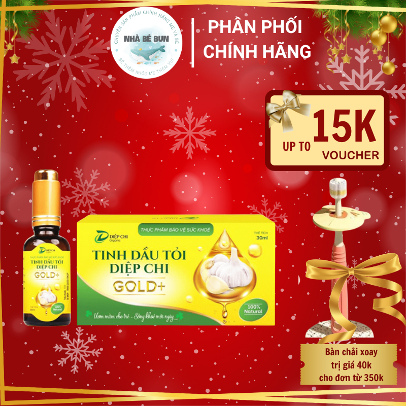(Chính Hãng - Mã Giảm 45k) Dầu Tỏi Diệp Chi Gold Cho Bé Giảm Hắt Hơi Sổ Mũi Và Tăng Sức Đề Kháng - Chai 30ml