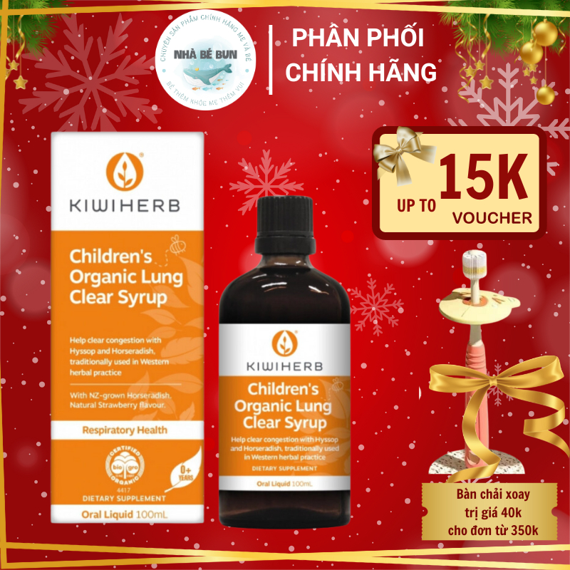 Siro Dọn Đờm Hữu Cơ Kiwiherb Children's Organic Lung Clear New Zealand 100ml
