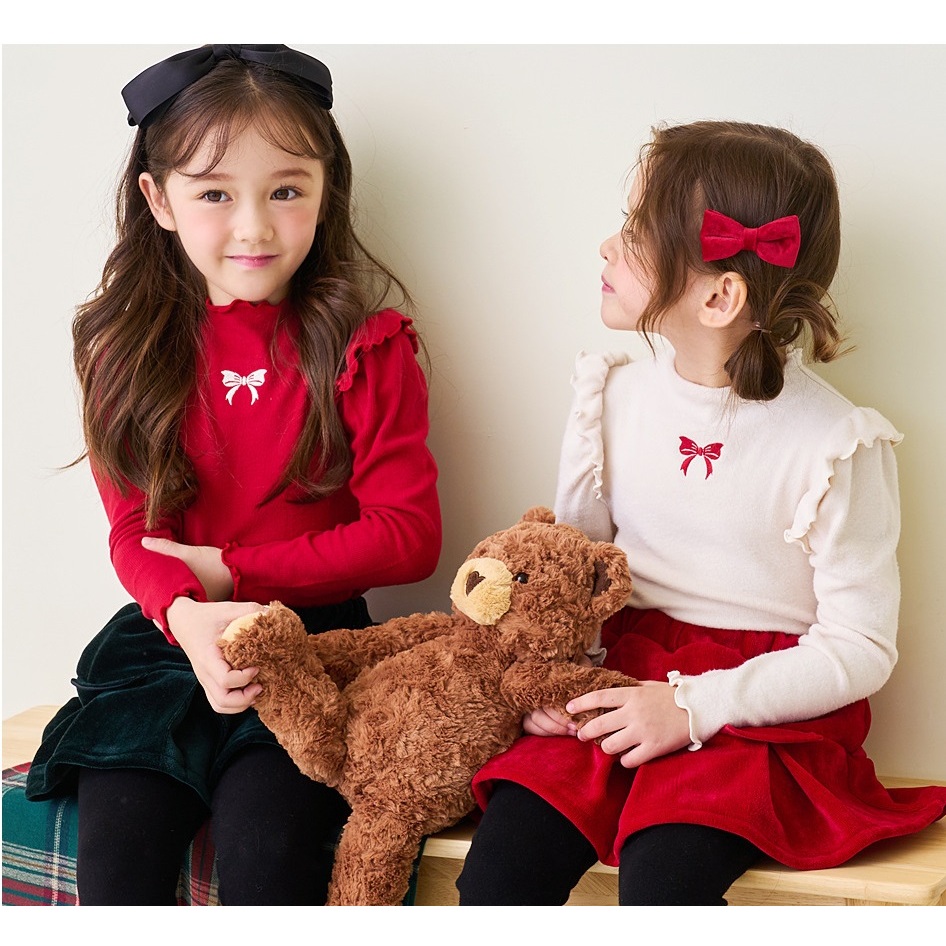 Áo thun giữ nhiệt Bebezoo thêu nơ cho bé BEC4TS103